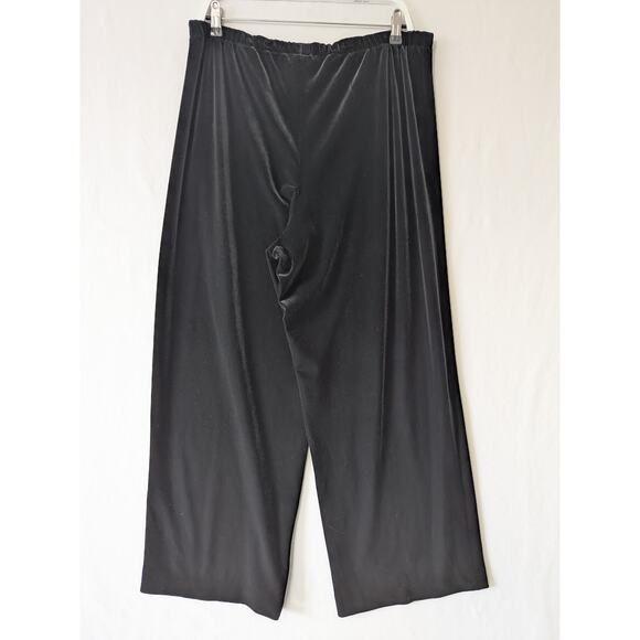Alex Evening Womens Black Velvet Pull-On Pants Size 1X Wide-Leg Goth Evening - Picture 3 of 7
